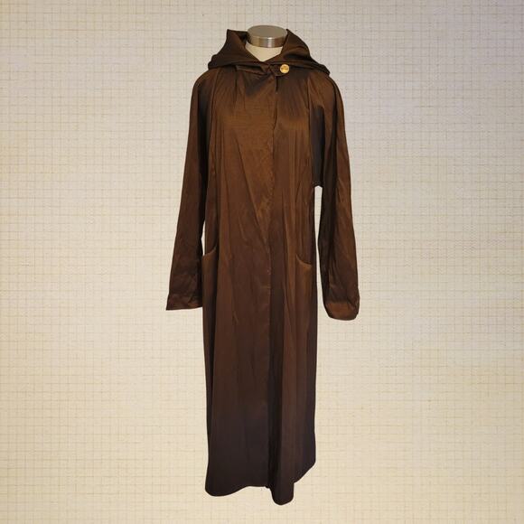 Maralyce Ferree Brown Hooded Cape Costume Overcoat Small 53 Inch Long - Picture 1 of 10